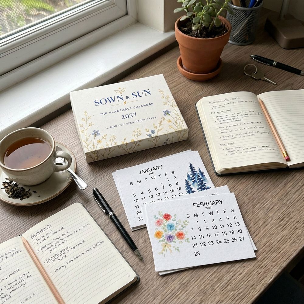 Illustrative photo of the Sown & Sun calendar